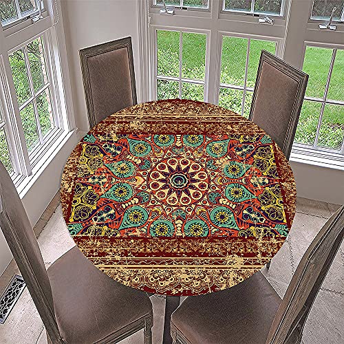 FANSU Runde Tischdecke Garten Abwaschbar, 3D Motiv Serie Polyester Fleckschutz Tischdecken Größe Wählbar für Gartentisch, Outdoor in Kiche, Haushalt & Wohnen (uralt,Durchmesser 90cm) von FANSU