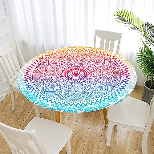 FANSU Runde Tischdecke Garten Abwaschbar, 3D Motiv Serie Polyester Fleckschutz Tischdecken Größe wählbar für Gartentisch, Outdoor in Kiche, Haushalt & Wohnen (Böhmen,90cm) von FANSU
