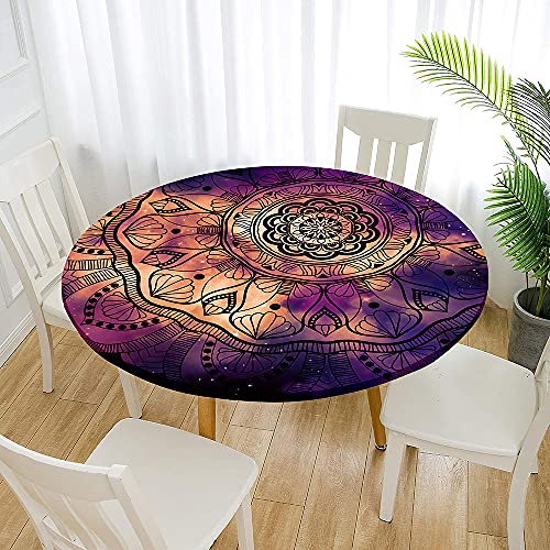 FANSU Runde Tischdecke Garten Abwaschbar, 3D Motiv Serie Polyester Fleckschutz Tischdecken Größe wählbar für Gartentisch, Outdoor in Kiche, Haushalt & Wohnen (Sternenhimmel lila,200cm) von FANSU