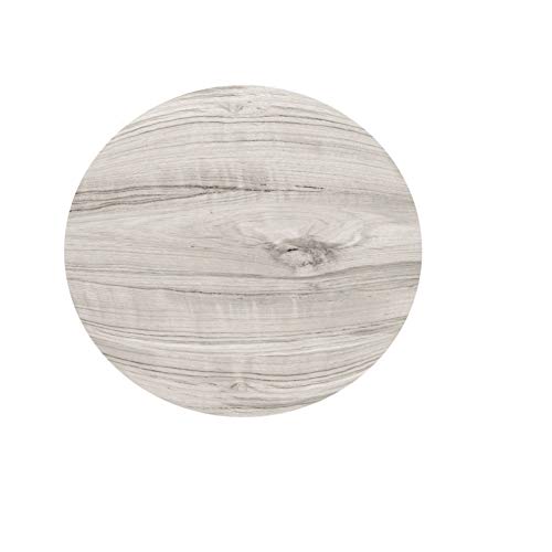 FANSU Runde Tischdecke Wasserabweisende, 3D Tafel Holz Muster Abwaschbar Garten Tischdecke rutschfest Abwischbare Wachstuch Desktop Dekorative Tuch Hotel Bankett Party (Nicht-gerade Weiss,170cm) von FANSU