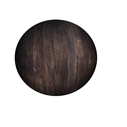 FANSU Runde Tischdecke Wasserabweisende, 3D Tafel Holz Muster Abwaschbar Garten Tischdecke rutschfest Abwischbare Wachstuch Desktop Dekorative Tuch Hotel Bankett Party (Schwarz Holz,130cm) von FANSU