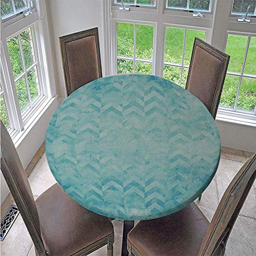 FANSU Runde Tischdecke Wasserabweisende, Dreidimensional Drucken Abwaschbar Garten Tischdecke rutschfest Abwischbare Wachstuch Desktop Dekorative Tuch Hotel Bankett Party (Hellblau,130cm) von FANSU