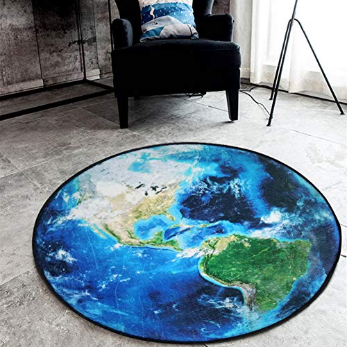 FANSU Runder Teppich Fußmatte, Spielmatte für Kinder rutschfest Waschbare Weiche Teppichbodenmatte Decor leicht zu Reinigen für Schlafzimmer Wohnzimmer (60 * 60cm,Erde) von FANSU