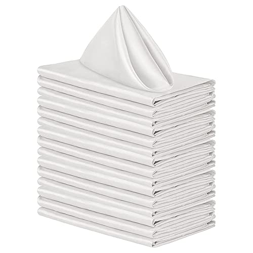 FANSU Servietten 10/20/50/100er Pack, Hochwertige Stoffserviette Waschbare Weiche Stoffservietten für Weihnachten, Hochzeit, Geburtstag, Feiern (Weiß,30x30cm/50er Pack) von FANSU