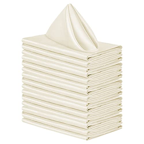 FANSU Servietten 10/20/50/100er Pack, Hochwertige Stoffserviette Waschbare Weiche Stoffservietten für Weihnachten, Hochzeit, Geburtstag, Feiern (beige,50x 50cm/10er Pack) von FANSU