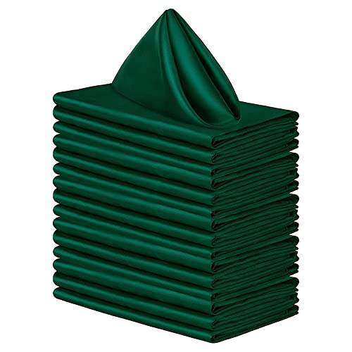 FANSU Servietten 4/6/8/12er Pack, Hochwertige Stoffserviette Waschbare Weiche Stoffservietten für Weihnachten, Hochzeit, Geburtstag, Feiern (grün,43x43cm/12er Pack) von FANSU