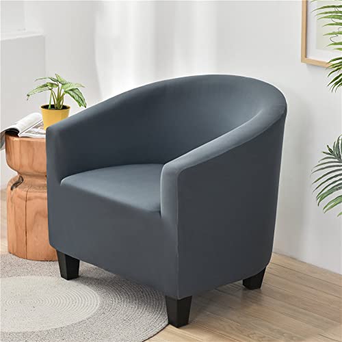 FANSU Sesselschoner Sesselbezug Sofabezug, Einfarbig Tub Chairs Sesselhussen mit Armlehne, Sesselüberwurf für Clubsessel Loungesessel Cocktailsessel (Anthrazit) von FANSU