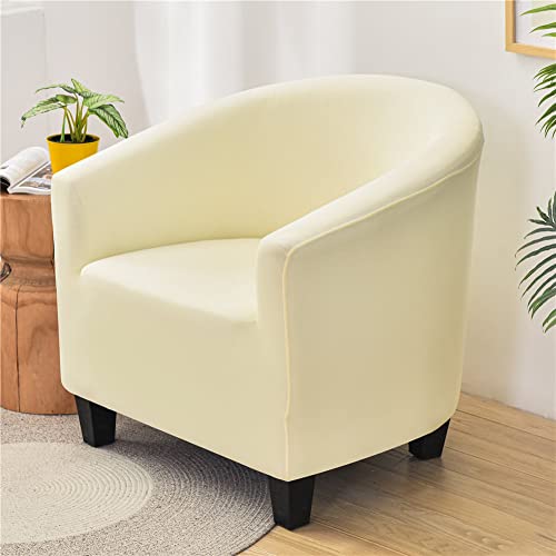 FANSU Sesselschoner Sesselbezug Sofabezug, Einfarbig Tub Chairs Sesselhussen mit Armlehne, Sesselüberwurf für Clubsessel Loungesessel Cocktailsessel (Beige) von FANSU