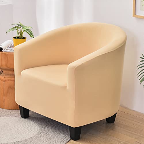 FANSU Sesselschoner Sesselbezug Sofabezug, Einfarbig Tub Chairs Sesselhussen mit Armlehne, Sesselüberwurf für Clubsessel Loungesessel Cocktailsessel (hellgelb) von FANSU