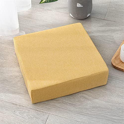 FANSU Sitzerhiohung, Sitzkissen Memory Foam Bequeme Bürostuhl Stuhlkissen für Auto/Esstisch Stühle/Gartenstühle/Rollstuhl/Sofa Rücken Sitzkissen (Gelb,45x45x8cm) von FANSU