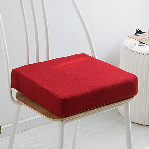 FANSU Sitzerhiohung, Sitzkissen Memory Foam Bequeme Bürostuhl Stuhlkissen für Auto/Esstisch Stühle/Rollstuhl/Gartenstühle/Sofa Rücken Sitzkissen (40x40 dick 5cm,Rot-Quadrat) von FANSU