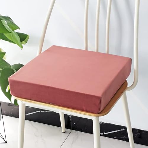 FANSU Sitzerhiohung, Sitzkissen Memory Foam Bequeme Bürostuhl Stuhlkissen für Auto/Esstisch Stühle/Rollstuhl/Gartenstühle/Sofa Rücken Sitzkissen (40x40x5cm,Plüsch hellrot) von FANSU