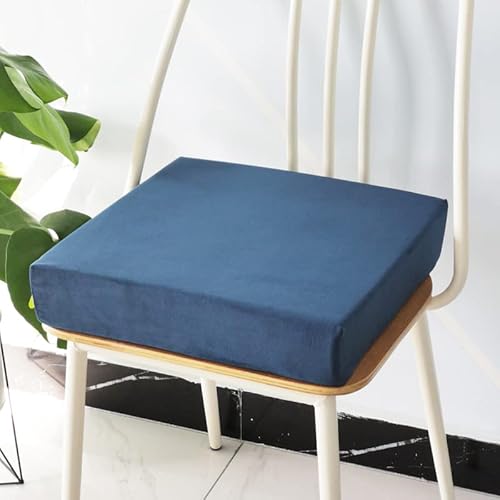 FANSU Sitzerhiohung, Sitzkissen Memory Foam Bequeme Bürostuhl Stuhlkissen für Auto/Esstisch Stühle/Rollstuhl/Gartenstühle/Sofa Rücken Sitzkissen (50x50x5cm,Plüsch blau) von FANSU