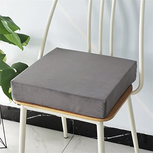 FANSU Sitzerhiohung, Sitzkissen Memory Foam Bequeme Bürostuhl Stuhlkissen für Auto/Esstisch Stühle/Rollstuhl/Gartenstühle/Sofa Rücken Sitzkissen (50x50x8cm,Plüsch dunkelgrau) von FANSU