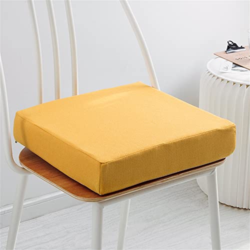 FANSU Sitzerhiohung, Sitzkissen Memory Foam Bequeme Bürostuhl Stuhlkissen für Auto/Esstisch Stühle/Rollstuhl/Gartenstühle/Sofa Rücken Sitzkissen (Gelb,40x40x8cm) von FANSU