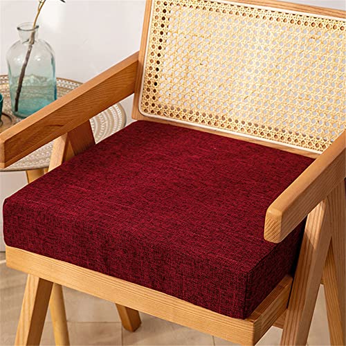 FANSU Sitzerhiohung, Sitzkissen Memory Foam Bequeme Bürostuhl Stuhlkissen für Esstisch Stühle/Rollstuhl/Gartenstühle/Sofa Rücken Sitzkissen (50X50x5cm,Burgunderrot) von FANSU