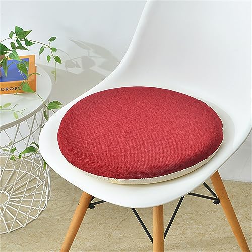 FANSU Sitzkissen Rund Memory Foam, Wasserdicht Waschbare Memory Schaum Stuhlkissen für Zuhause, Küche, Esszimmer, Garten, Büro Innen/Outdoor Sitzpolster (40cm,rot) von FANSU