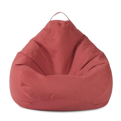 FANSU Sitzsack Einfarbig Sitzsack Ohne Füllung, Sitzsack-Stuhlbezug Indoor Outdoor, Waschbar Sitzsäcke für Kinder Erwachsene, Textile Aufbewahrung (S,Rot) von FANSU