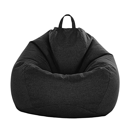 FANSU Sitzsack Waschbar, Sitzsack Ohne Füllung, Sitzsack-Stuhlbezug Outdoor Indoor, Sitzsäcke für Kinder Erwachsene, Polyesterfaser Textile Aufbewahrung (70x80cm,Schwarz) von FANSU