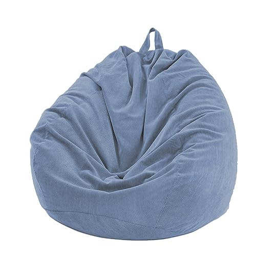 FANSU Sitzsack Waschbar, Sitzsack Ohne Füllung, Sitzsack-StuhlbezugIndoor Outdoor, Sitzsäcke für Kinder Erwachsene, Kordsamt Textile Aufbewahrung (100x120cm,Blau Grau) von FANSU