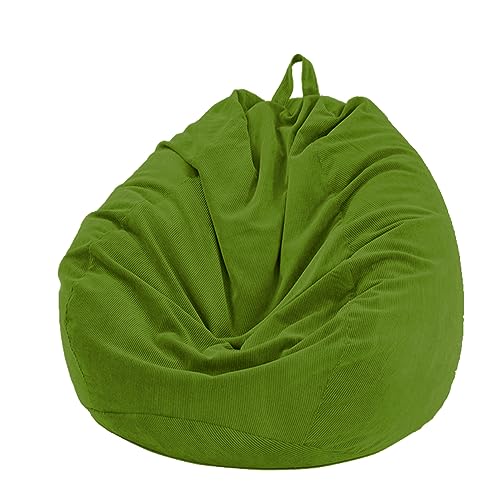 FANSU Sitzsack Waschbar, Sitzsack Ohne Füllung, Sitzsack-StuhlbezugIndoor Outdoor, Sitzsäcke für Kinder Erwachsene, Kordsamt Textile Aufbewahrung (100x120cm,Grün) von FANSU