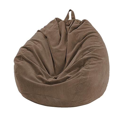 FANSU Sitzsack Waschbar, Sitzsack Ohne Füllung, Sitzsack-StuhlbezugIndoor Outdoor, Sitzsäcke für Kinder Erwachsene, Kordsamt Textile Aufbewahrung (70x80cm,Braun) von FANSU
