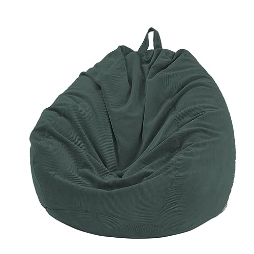 FANSU Sitzsack Waschbar, Sitzsack Ohne Füllung, Sitzsack-StuhlbezugIndoor Outdoor, Sitzsäcke für Kinder Erwachsene, Kordsamt Textile Aufbewahrung (70x80cm,Dunkelgrün) von FANSU