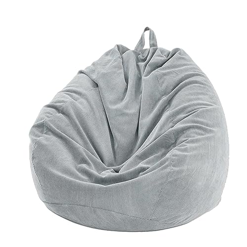 FANSU Sitzsack Waschbar, Sitzsack Ohne Füllung, Sitzsack-StuhlbezugIndoor Outdoor, Sitzsäcke für Kinder Erwachsene, Kordsamt Textile Aufbewahrung (85x110cm,Hellgrau) von FANSU