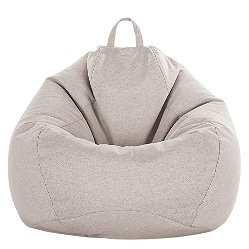 FANSU Sitzsack Waschbar, Sitzsack Ohne Füllung, Sitzsack-StuhlbezugIndoor Outdoor, Sitzsäcke für Kinder Erwachsene, Textile Aufbewahrung mit Reißverschlus (100x120cm,Mandel) von FANSU