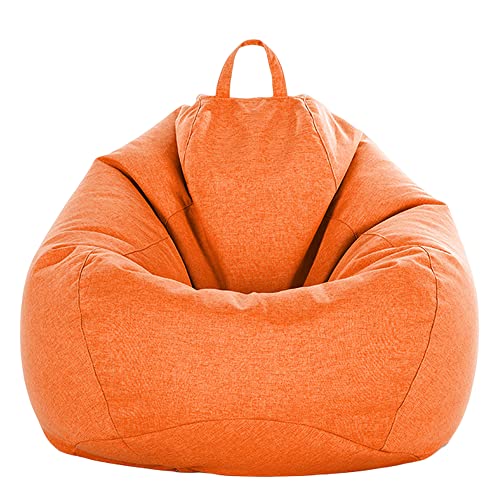 FANSU Sitzsack Waschbar, Sitzsack Ohne Füllung, Sitzsack-StuhlbezugIndoor Outdoor, Sitzsäcke für Kinder Erwachsene, Textile Aufbewahrung mit Reißverschlus (80x90cm,Orange) von FANSU