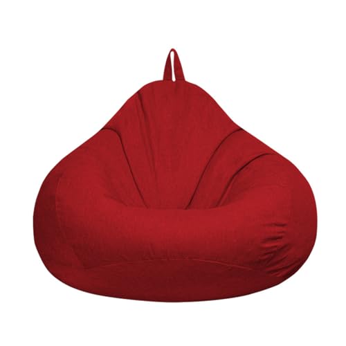 FANSU Sitzsack Waschbar, Sitzsack Ohne Füllung, Sitzsack-StuhlbezugIndoor Outdoor, Sitzsäcke für Kinder Erwachsene, Textile Aufbewahrung mit Reißverschlus M/XL (100x120cm,Rot) von FANSU