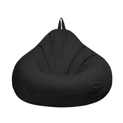 FANSU Sitzsack Waschbar, Sitzsack Ohne Füllung, Sitzsack-StuhlbezugIndoor Outdoor, Sitzsäcke für Kinder Erwachsene, Textile Aufbewahrung mit Reißverschlus M/XL (100x120cm,Schwarz) von FANSU