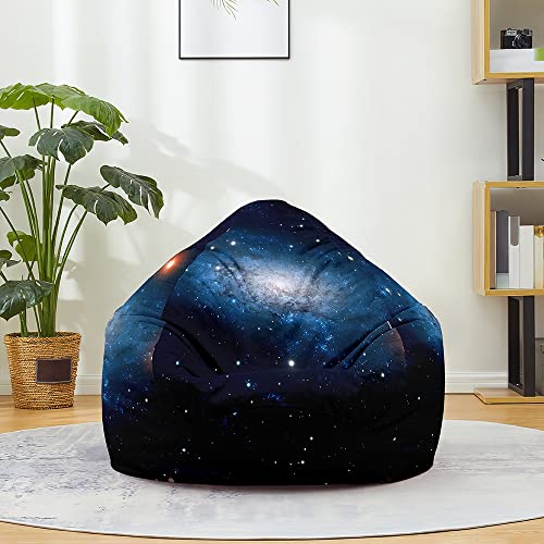 FANSU Sitzsack Waschbar Sitzsack Ohne Füllung Sitzsäcke für Kinder Erwachsene, Sitzsack-StuhlbezugIndoor Outdoor Textile Aufbewahrung mit Reißverschlus (70x80cm,Blaue Sterne) von FANSU
