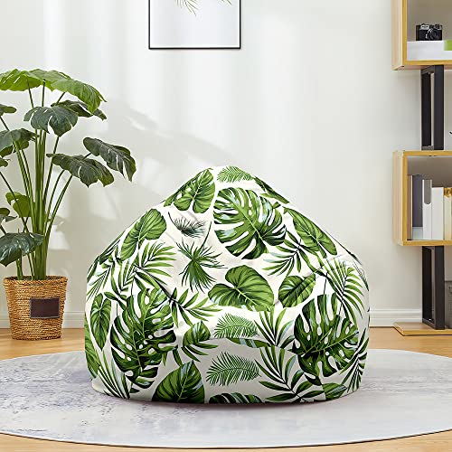 FANSU Sitzsack Waschbar Sitzsack Ohne Füllung Sitzsäcke für Kinder Erwachsene, Sitzsack-StuhlbezugIndoor Outdoor Textile Aufbewahrung mit Reißverschlus (70x80cm,Grüne Natur) von FANSU