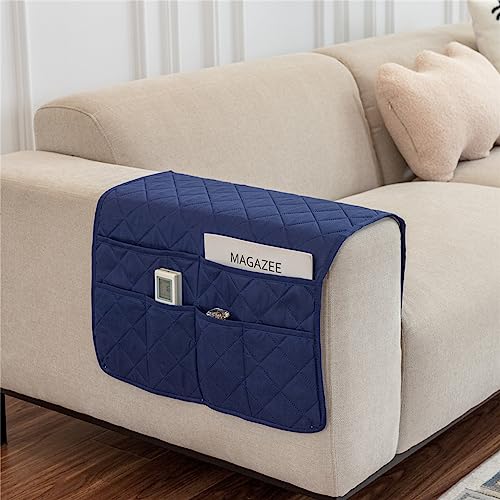 FANSU Sofa-Armlehnenbezüge 2-er Set, Armlehnen Organizer, Ohrensessel Relaxsessel Armlehnenschoner, Sofa Armlehnenbezüge, Möbelschutz für Sofa, Stuhl (Dunkelblau) von FANSU