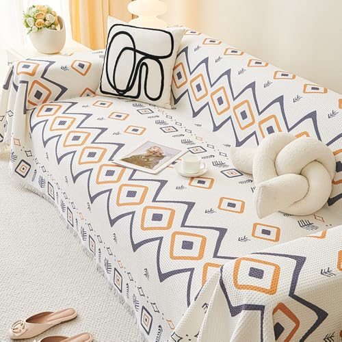 FANSU Sofabezug L Form 1 2 3 4 5 Sitzer, Sofaüberwurf Decke Ecksofa rutschfeste Nordisch Elegant Couch Bezug Sofaschoner Sofa Decken Einteiliger Couch Überwürf (3 Sitzer(180x300cm,Böhmen) von FANSU