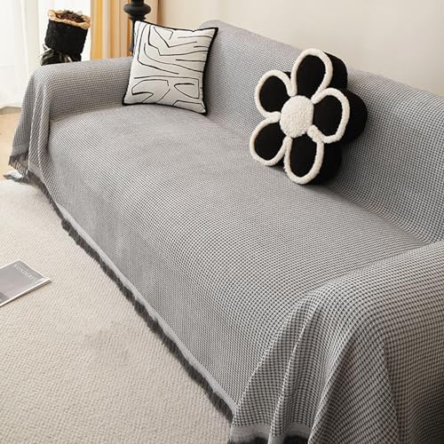 FANSU Sofabezug L Form 1 2 3 4 Sitzer, Elegant Sofaüberwurf Decke Ecksofa Universelle rutschfeste Couch Bezug Sofaschoner Sofa Decken Couch Überwürf Einteiliger Sofabezug (Grau,180 * 180cm) von FANSU