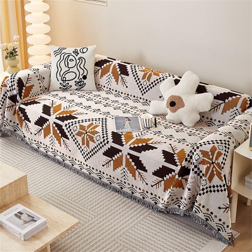 FANSU Sofabezug L Form 1 2 3 4 Sitzer, Exotisch Sofaüberwurf Decke Ecksofa Universelle rutschfeste Couch Bezug Sofaschoner Sofa Decken Couch Überwürf Einteiliger Sofabezug (90x180cm,Braun) von FANSU