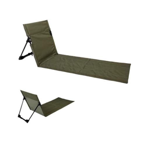 FANSU Strandliege Klappbar Leicht Tragbar Strandmatte mit Rückenlehne Sonnenmatte Bodenstuhl Outdoor Beachmatte Sonnenliege Strandstuhl Sommer für Strand, Camping Einfarbig (Grün,108x41cm) von FANSU