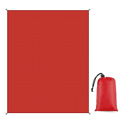FANSU Strandmatte Outdoor, Picknickdecke Wasserdicht, Picknickdecke 200x200, Stranddecke Sandfrei, Waschbare Stranddecke für Strand, Camping, Picknick, Outdoor (200x200cm,Rot) von FANSU