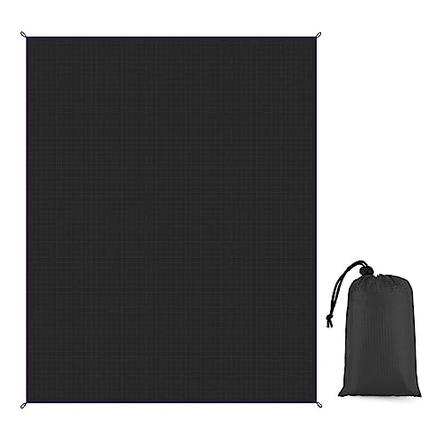 FANSU Strandmatte Outdoor, Picknickdecke Wasserdicht, Picknickdecke 200x200, Stranddecke Sandfrei, Waschbare Stranddecke für Strand, Camping, Picknick, Outdoor (200x200cm,Schwarz) von FANSU