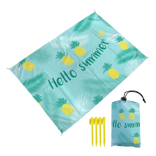 FANSU Strandmatte Outdoor, Sommer Strand Picknickdecke Wasserdicht Picknickdecke Wasserdicht Picknickdecke Stranddecke, Waschbare Stranddecke für Wandern Strand Reisen Pic (140x200cm,Sommer) von FANSU