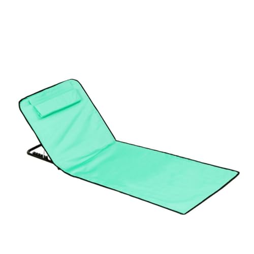 FANSU Strandmatte mit Rückenlehne 1er Set, Strandliege Klappbar Leicht Tragbar Sonnenliege Klappbar Bis 150 kg für Outdoor Sommer Strand Pool Camping (145 * 47 * 40cm,Grasgrün) von FANSU