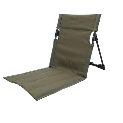 FANSU Strandmatte mit Rückenlehne 1er Set, Strandliege Klappbar Leicht Tragbar Sonnenliege Klappbar Bis 150 kg für Outdoor Sommer Strand Pool Camping (37 * 39 * 42CM,Armeegrün) von FANSU