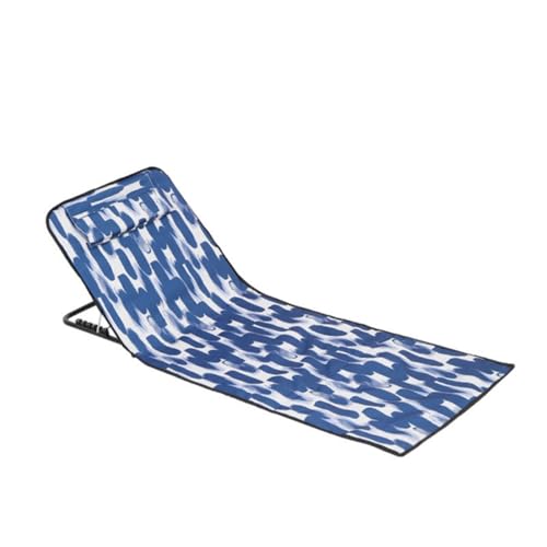 FANSU Strandmatte mit Rückenlehne 2er Set, Strandliege Klappbar Leicht Tragbar Sonnenliege Klappbar Bis 150 kg für Outdoor Sommer Strand Pool Camping (145 * 47 * 40cm,Blaues Graffiti) von FANSU