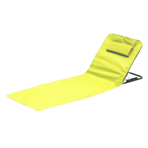 FANSU Strandmatte mit Rückenlehne 2er Set, Strandliege Klappbar Leicht Tragbar Sonnenliege Klappbar Bis 150 kg für Outdoor Sommer Strand Pool Camping (145 * 47 * 40cm,Gelb) von FANSU