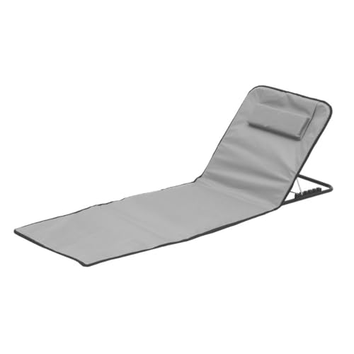 FANSU Strandmatte mit Rückenlehne 2er Set, Strandliege Klappbar Leicht Tragbar Sonnenliege Klappbar Bis 150 kg für Outdoor Sommer Strand Pool Camping (145 * 47 * 40cm,Grau) von FANSU