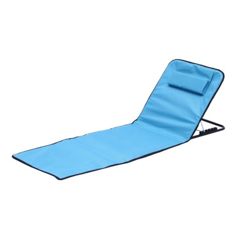 FANSU Strandmatte mit Rückenlehne 2er Set, Strandliege Klappbar Leicht Tragbar Sonnenliege Klappbar Bis 150 kg für Outdoor Sommer Strand Pool Camping (145 * 47 * 40cm,Himmelblau) von FANSU
