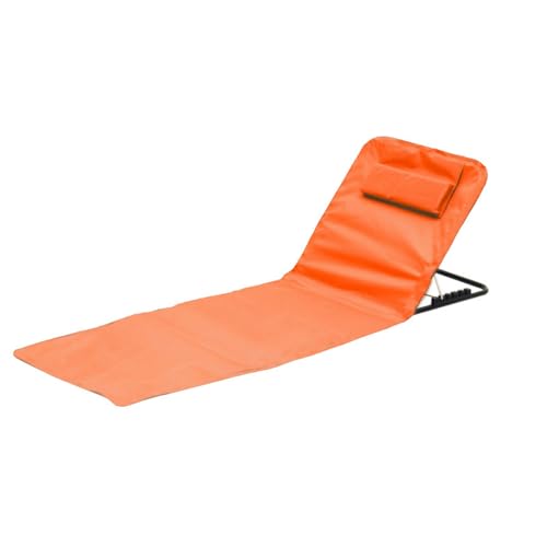 FANSU Strandmatte mit Rückenlehne 2er Set, Strandliege Klappbar Leicht Tragbar Sonnenliege Klappbar Bis 150 kg für Outdoor Sommer Strand Pool Camping (145 * 47 * 40cm,Orange) von FANSU