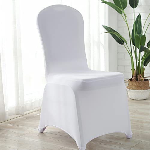FANSU Stretch Stuhlhussen für Hochzeit, Bankett und Party Deko, Universal Stuhllehnen Lang Esszimmerstuhl Hussen Schwingstühle Abnehmbarer Waschbarer Elastische Stuhlhusse (2 er Set,Weiß) von FANSU